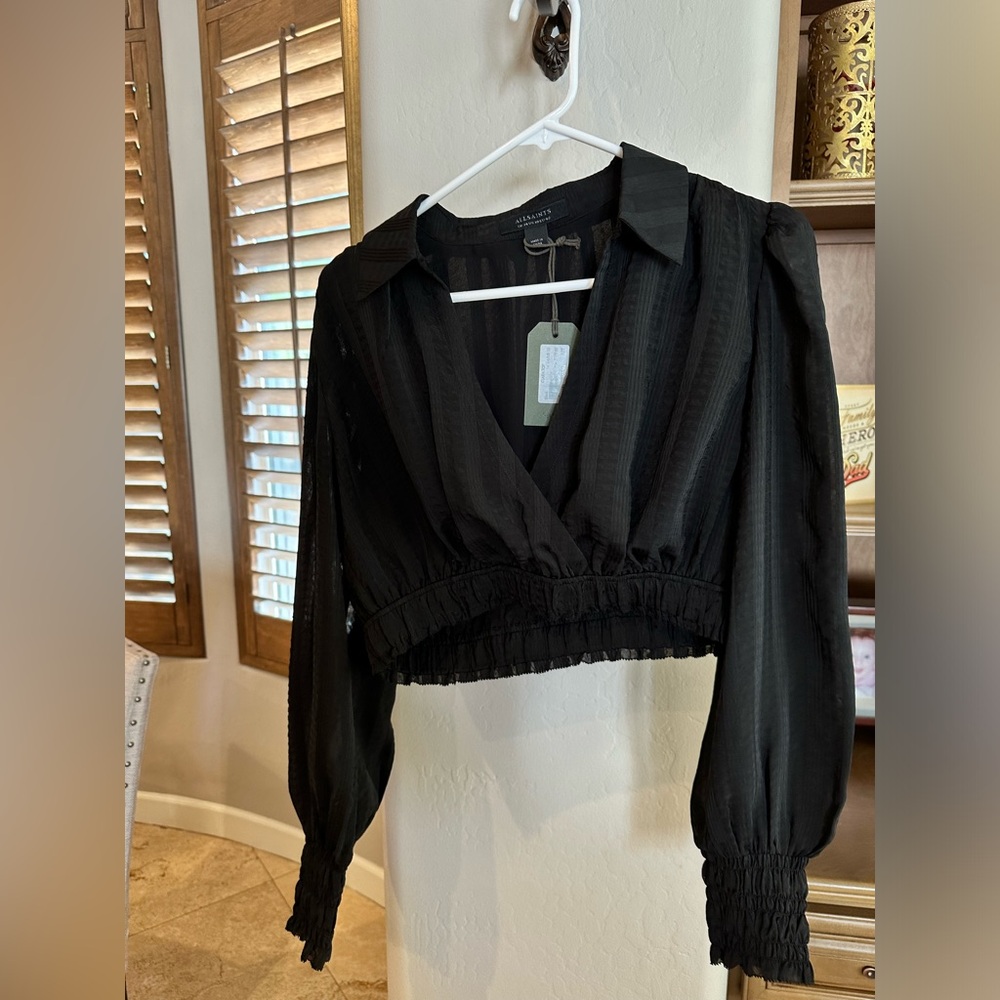 Allsaints long sleeve crop top